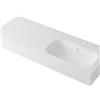 Leroy Merlin Lavabo a incasso rettangolare vasca a destra L 120.5 x H 15 x P 46 cm in resina bianco lucido