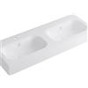 Leroy Merlin Lavabo a incasso rettangolare doppia vasca L 120.5 x H 15 x P 46 cm in resina bianco lucido