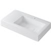 Leroy Merlin Lavabo a incasso rettangolare vasca a destra L 80.5 x H 15 x P 46 cm in resina bianco opaco