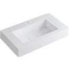 Leroy Merlin Lavabo a incasso rettangolare vasca centrale L 90.5 x H 15 x P 46 cm in resina bianco opaco