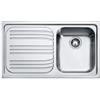 Franke Lavello 1 vasca in inox argento FRANKE Radar RRX 611 L 50 x L 86 cm, sgocciolatoio a sinistra