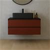 Leroy Merlin Mobile da bagno sospeso sotto lavabo L 99.5 x H 40 x P 45.5 cm bordeaux laccato opaco, 2 cassetti Fusion