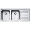 Franke Lavello 2 vasche in inox argento FRANKE Radar RRX 621 L 50 x L 116 cm, sgocciolatoio a destra
