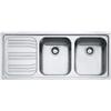 Franke Lavello 2 vasche in inox argento FRANKE Radar RRX 621 L 50 x L 116 cm, sgocciolatoio a sinistra