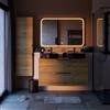 SENSEA Specchio Remix con illuminazione integrata bagno rettangolare SENSEA L 120 x H 80 x P 3 cm grigio
