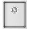 RODI Lavello quadrato 1 vasca in inox argento RODI Box Lux 34 piletta tonda L 38 x L 44 cm