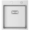 RODI Lavello semincasso quadrato 1 vasca in inox argento RODI Box Lux 46 piletta quadra L 45 x L 50.5 cm
