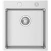 RODI Lavello semincasso quadrato 1 vasca in inox argento RODI Box Lux 46 piletta tonda L 45 x L 50.5 cm
