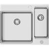 RODI Lavello semincasso 2 vasche in inox argento RODI Una Reverse 65 L 65 x L 50.5 cm
