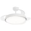 Inspire Ventilatore da soffitto LED Khung pale retrattili trasparenti, struttura bianca ø 105 cm silenzioso con telecomando INSPIRE