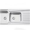 RODI Lavello semincasso 2 vasche in inox argento RODI Evolution 116 L 115 x L 49 cm, reversibile
