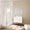 Leroy Merlin Mobile bagno sospeso con lavabo e specchio Santorini L 80.2 x H 50.6 x P 44 cm bianco lucido cannettato e bianchi cannettato per vasca centrale