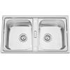 RODI Lavello semincasso 2 vasche in inox argento RODI Urban 86 BB L 86 x L 50 cm, reversibile