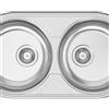 RODI Lavello semincasso tondo 2 vasche in inox argento RODI Dueto L 84.7 x L 44.4 cm, reversibile