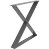 STEELMI Gamba per mobili a X STEELMI Cross in acciaio grigio opaco L 78 x P 8 x H 71 cm
