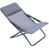 LAFUMA MOBILIER Sedia a sdraio da giardino in acciaio con braccioli Transabed LAFUMA MOBILIER, seduta in pvc tessuto blu