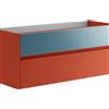 Leroy Merlin Mobile da bagno sospeso sotto lavabo Niwa 2 cassetti ideale per doppia vasca L119.5 x H50 x P45.5cm paparika e blu pacifico cannettato