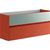 Leroy Merlin Mobile da bagno sospeso sotto lavabo Niwa 2 cassetti ideale per doppia vasca L119.5 x H50 x P45.5 cm paprika e verde timo cannettato