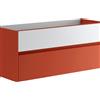 Leroy Merlin Mobile da bagno sospeso sotto lavabo Niwa 2 cassetti ideale per doppia vasca L119.5 x H50 x P45.5cm paprika e bianco cannettato