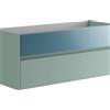 Leroy Merlin Mobile da bagno sospeso sotto lavabo Niwa 2 cassetti ideale per doppia vasca L 119.5 x H 50 x P 45.5 cm verde timo e blu pacifico cannettato