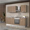 Leroy Merlin Cucina montata Dora rovere chiaro, lavello a sinistra, L 240 cm, completa di: cappa a camino, piano cottura a gas, forno,