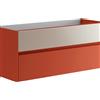 Leroy Merlin Mobile da bagno sospeso sotto lavabo Niwa 2 cassetti ideale per doppia vasca L119.5 x H50 x P45.5cm paprika e sabbia cannettato