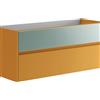 Leroy Merlin Mobile da bagno sospeso sotto lavabo Niwa 2 cassetti ideale per doppia vasca L119.5 x H50 x P45.5 cm senape e verde timo cannettato
