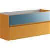 Leroy Merlin Mobile da bagno sospeso sotto lavabo Niwa 2 cassetti ideale per doppia vasca L119.5 x H50 x P45.5cm senape e blu pacifico cannettato