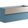 Leroy Merlin Mobile da bagno sospeso sotto lavabo Niwa 2 cassetti ideale per doppia vasca L119.5 x H50 x P45.5cm pacific blu e sabbia cannettato