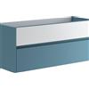 Leroy Merlin Mobile da bagno sospeso sotto lavabo Niwa 2 cassetti ideale per doppia vasca L119.5 x H50 x P45.5cm pacific blu e bianco cannettato