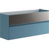 Leroy Merlin Mobile da bagno sospeso sotto lavabo Niwa 2 cassetti ideale per doppia vasca L 119.5 x H50 x P45.5cm blu pacifico e grigio cannettato