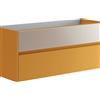 Leroy Merlin Mobile da bagno sospeso sotto lavabo Niwa 2 cassetti ideale per doppia vasca L119.5 x H50 x P45.5cm senape e sabbia cannettato