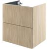 SENSEA Mobile da bagno sottolavabo Neo Groove L60 X P48 X H70 due cassetti, rovere naturale cannettato