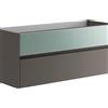 Leroy Merlin Mobile da bagno sospeso sotto lavabo Niwa 2 cassetti ideale per doppia vasca L119.5 x H50 x P45.5cm grigio e verde timo cannettato