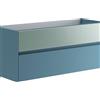 Leroy Merlin Mobile da bagno sospeso sotto lavabo Niwa 2 cassetti ideale per doppia vasca L119.5 x H50 x P45.5 cm blu pacifico e verde timo cannettato