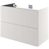SENSEA Mobile da bagno sottolavabo Neo Groove L90 X P48 X H70 due cassetti, color bianco lino cannettato