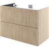 SENSEA Mobile da bagno sottolavabo Neo Groove L90 X P48 X H70 due cassetti, rovere naturale cannettato