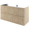 SENSEA Mobile da bagno sottolavabo Neo Groove L120 X P48 X H70 due cassetti, rovere naturale cannettato