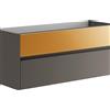Leroy Merlin Mobile da bagno sospeso sotto lavabo Niwa 2 cassetti ideale per doppia vasca L119.5 x H50 x P45.5cm grigio carbone e senape cannettato