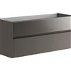 Leroy Merlin Mobile da bagno sospeso sotto lavabo Niwa 2 cassetti ideale per doppia vasca L119.5 x H50 x P45.5cm grigio carbone cannettato