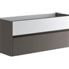 Leroy Merlin Mobile da bagno sospeso sotto lavabo Niwa 2 cassetti ideale per doppia vasca L119.5 x H50 x P45.5cm grigio e bianco cannettato