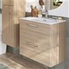 SENSEA Base sospesa Remix 2 cassetti, L60 X P39 X H57,7 cm Rovere chiaro