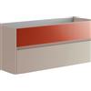 Leroy Merlin Mobile da bagno sospeso sotto lavabo Niwa 2 cassetti ideale per doppia vasca L119.5 x H50 x P45.5cm sabbia e paprika cannettato