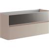 Leroy Merlin Mobile da bagno sospeso sotto lavabo Niwa 2 cassetti ideale per doppia vasca L119.5 x H50 x P45.5cm sabbia e grigio carbone cannettato