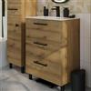 SENSEA Base Remix 3 cassetti L60 X P39 X H57.7 cm Rovere rustico, con piedini