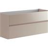Leroy Merlin Mobile da bagno sospeso sotto lavabo Niwa 2 cassetti ideale per doppia vasca L119.5 x H50 x P45.5cm beige opaco e sabbia cannettato