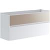 Leroy Merlin Mobile da bagno sospeso sotto lavabo Niwa 2 cassetti ideale per doppia vasca L119.5 x H50 x P45.5cm bianco e sabbia opaco cannettato