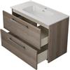 SENSEA Base sospesa Remix 2 cassetti, L80 X P39 X H57,7 cm rovere grigio