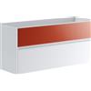 Leroy Merlin Mobile da bagno sospeso sotto lavabo Niwa 2 cassetti ideale per doppia vasca L119.5 x H50 x P45.5cm bianco e paprika cannettato