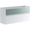 Leroy Merlin Mobile da bagno sospeso sotto lavabo Niwa 2 cassetti ideale per doppia vasca L119.5 x H50 x P45.5 cm bianco e verde timo cannettato